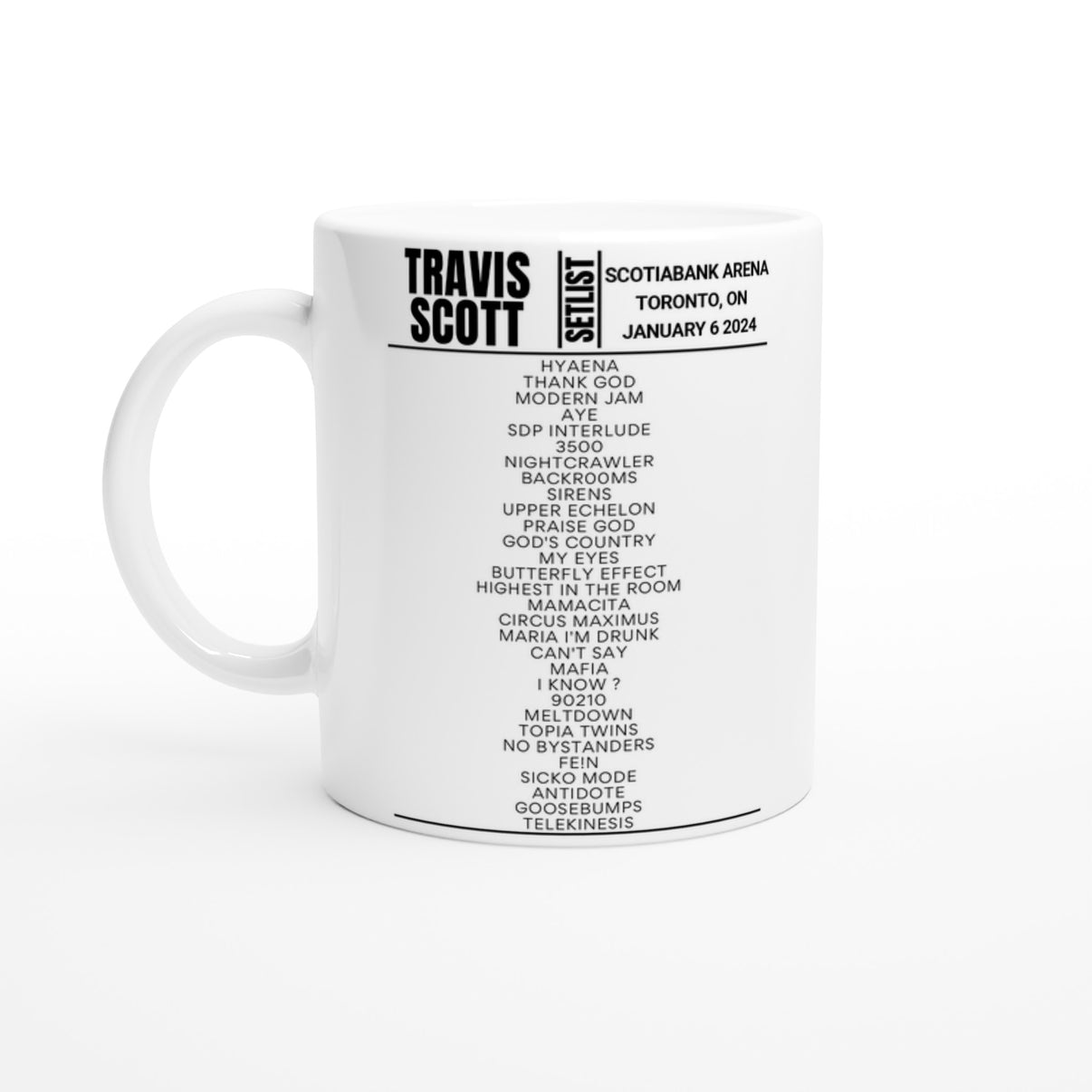 Travis Scott Toronto 2024 Setlist Mug Setlist USA