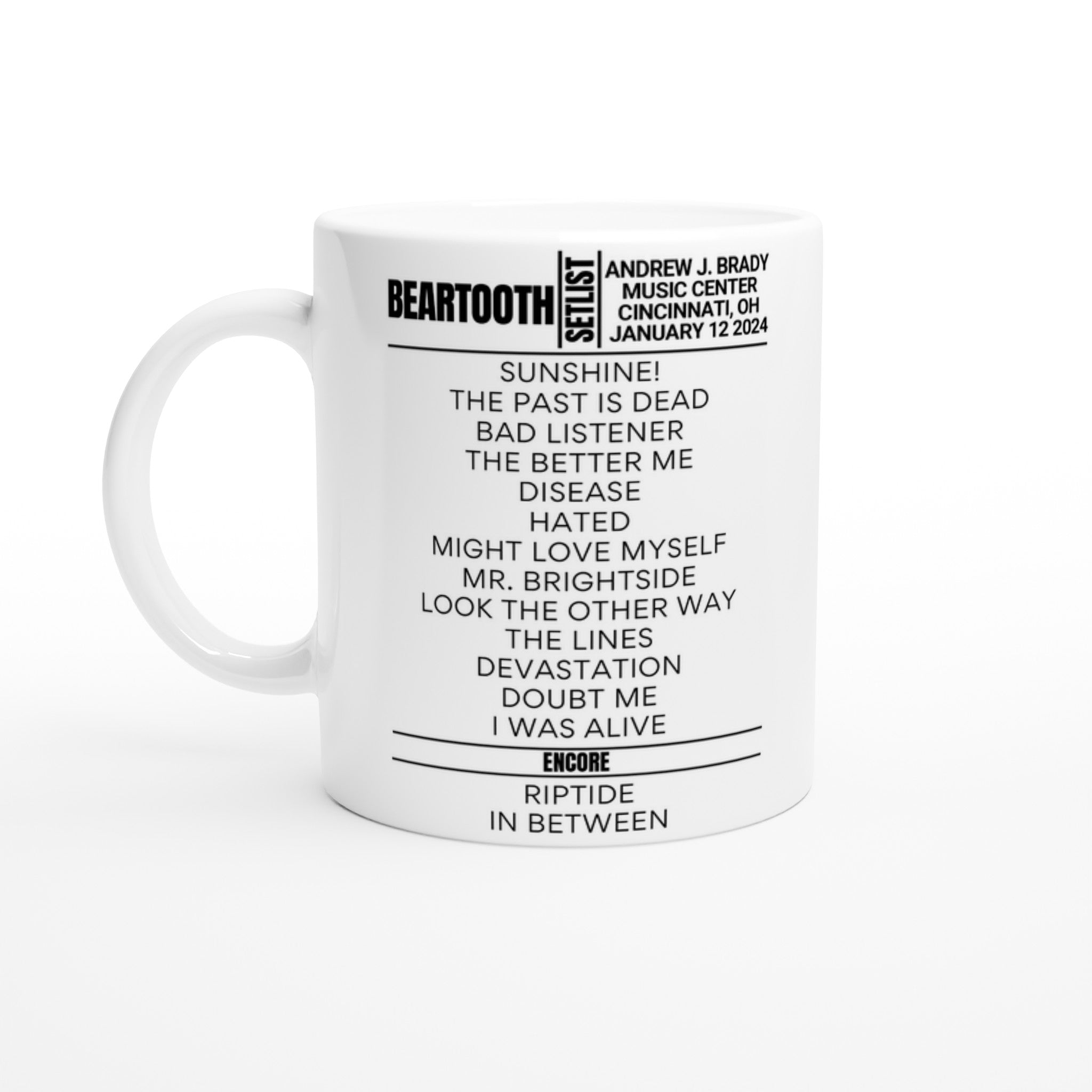 Beartooth - Cincinnati 2024 Setlist Mug – Setlist USA