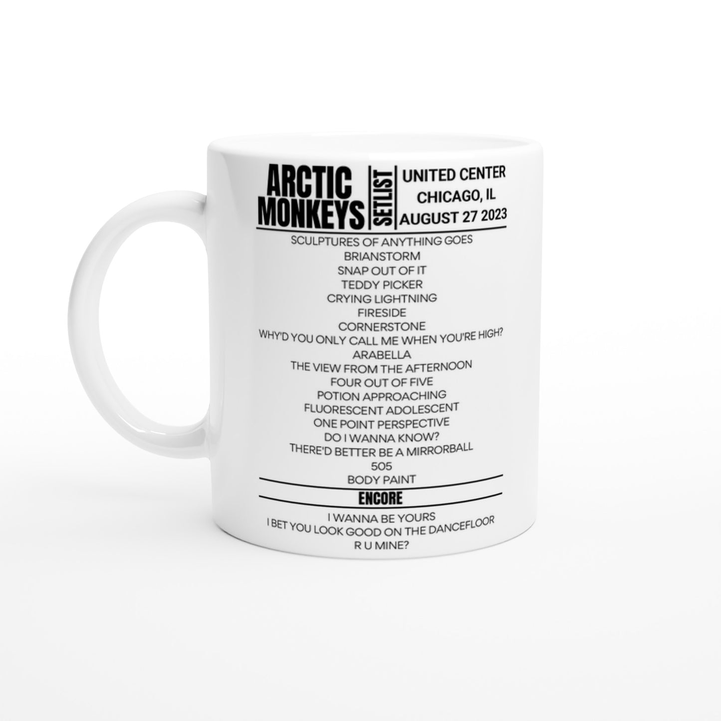 Arctic Monkeys Chicago 2023 Setlist Mug Setlist USA